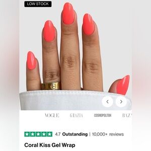 NEW Sassy Saints Gel Nail Wraps CORAL KISS